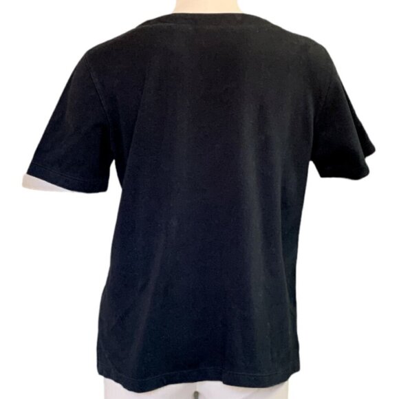 Alfred Dunner Embroidered Short Sleeve Tee Top Sz S Black #16E - Picture 5 of 9